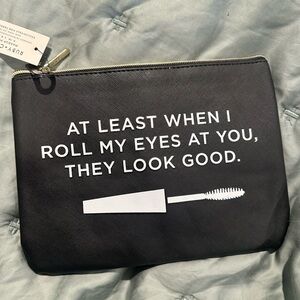Black Makeup Pouch with Fun Quote